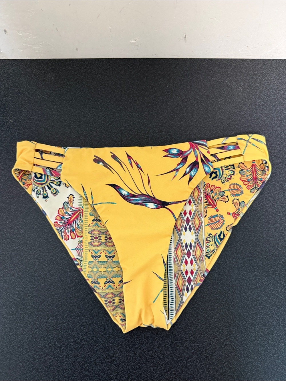 Roxy Yellow Floral Print Women's Bikini Bottoms